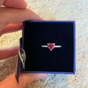 Swarovski Ruby heart ring